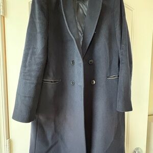 Jaeger Elegant Navy Double-Breasted Coat